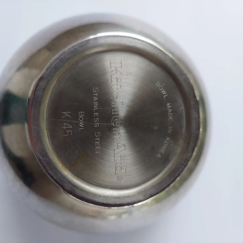 Kitchen Aid 4QT Mixing Bowl Stainless Steel Model K45   holiday family baking co